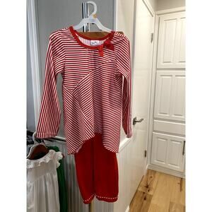 Laura Dare Striped Holiday/Christmas Pajama Set Sz. 10/12